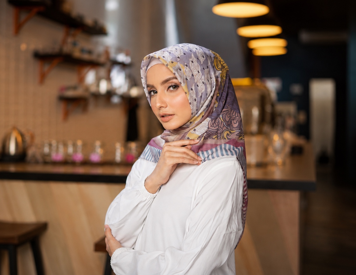 Macaron signature scarf — setiap motif punya nama